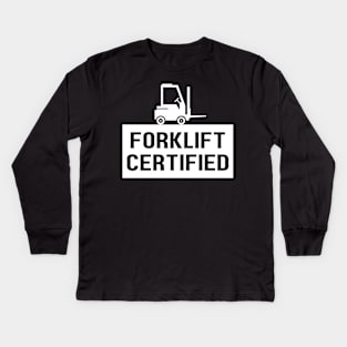 Forklift Certified Meme Kids Long Sleeve T-Shirt